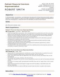 Here is the hospital financial counselor resume example: Patient Financial Services Representative Resume Samples Qwikresume