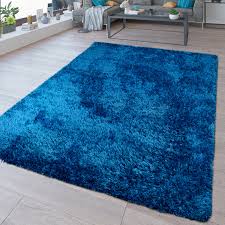 Der madonnenmantel ist traditionell blau. Waschbarer Hochflor Teppich Shaggy Flokati Look In Uni Blau Ebay