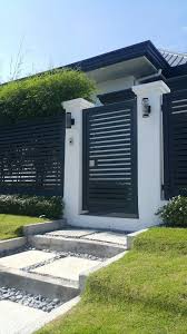 Are you communicating what you want? Modern Minimalist Facade With Clean Lines And Dark Gray White And Green House Fence Design House Gate Design Modern Fence Design