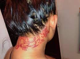 Red Ink Dragon Tattoo Crown Tattoo Design Dragon Tattoo Behind Ear Dragon Tattoo