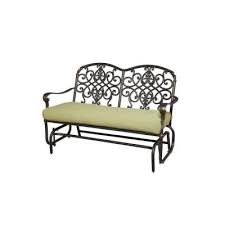 Hampton Bay Edington Patio Double Glider With Celery Cushion 141 034 Dblgldr At The Home Depot Hampton Bay Patio Furniture Patio Renovation Ideas