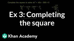 Integration by completing the square. Worked Example Completing The Square Leading Coefficient 1 Video Khan Academy