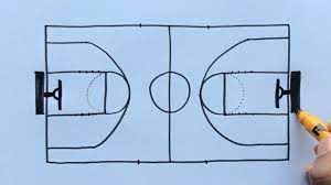 How To Draw A Basketball Court Step-By-Step - Youtube