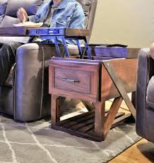 Couch End Table With Cabinet Lift Top Tv Table Cabinet Etsy In 2020 Rustic Side Table End Tables Small Couch