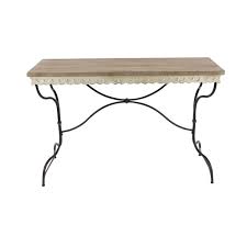 Decmode Industrial 30 X 46 Inch Rectangular Fir Wood And Iron Console Table Brown Walmart Com In 2020 Metal Console Table Iron Console Table Wooden Console Table