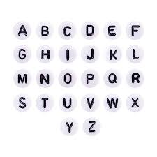 Acrylic letter beads, perfect for your beaded name bracelet, necklace, earrings, and key chains!!! Pandahall Elite 520pcs Pre Sorted 7mm Oblate Acrylic Letter Beads White Alphabet Beads With Black Letters For Diy Bracelets Necklaces Children In 2021 Acrylic Letters Letter Beads Alphabet Beads