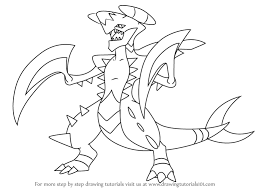 Learn How To Draw Garchomp From Pokemon Pokemon Step By Step Drawing Tutorials Pokemon Coloring Pages Pokemon Coloring Pokemon Rayquaza