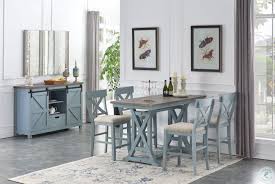 The rectangle table shape will easily fit in your dining room. Bar Harbor Blue Counter Height Dining Room Set From Coast To Coast Coleman Furniture