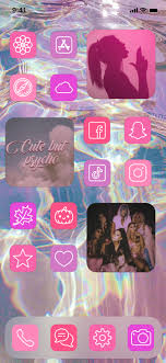 Ios 14 App Icons Baddie Pink Purple Apple Iphone Widget Aesthetic Home Screen Layout Theme Png Homescreen Iphone Wallpaper App Printable Calendar Template