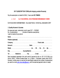 We try our best to maintain this website and provide various types of bank codes, if you have any questions contact us. Fillable Online Srac Swift Bacxrobu Iban Ro04bacx0000003001133006 Srac Fax Email Print Pdffiller