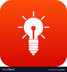 Light Bulb Idea Icon Digital Red Royalty Free Vector Image