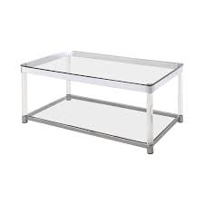 Consider one with an unexpected silhouette. Claude Coffee Table With Lower Shelf Chrome And Clear Coas