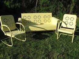 Powdercoated Restored Vintage Metal Patio Gliders Vintage Outdoor Furniture Vintage Patio Vintage Patio Furniture
