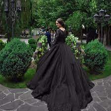 Gothic Black And Blue Wedding Dress Halloween Wedding Dresses Black Lace Wedding Dress Ball Gown Wedding Dress