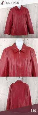Worthington Red Genuine Lambskin Leather Jacket Lambskin Leather Jacket Leather Jacket Lambskin Leather