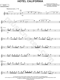 The Eagles Hotel California Alto Sax Sheet Music Alto Saxophone Solo In D Minor Download Print Alto Sax Sheet Music Saxophone Sheet Music Saxophone Music