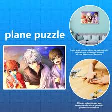 Diy room decorations for cheap! Vova Chinatera 1000pcs Diy Japanese Anime Gintama Figure Picture Puzzles Educational Learning Jigsaw Assembling Game Toys For Children Living Room Decoration Gift