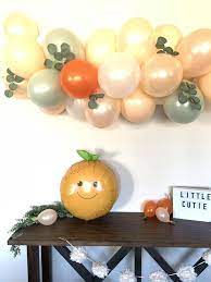 Little Cutie Balloons Orange Mylar Balloons Little Cutie Etsy Balloon Garland Baby Shower Balloons Baby Shower Decorations