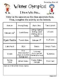 (answers appear at the end.) in what year were the first winter olympics held? Winter Olympics 2018 I Have Who Has Olympic Trivia And Fact Wrap Around Game