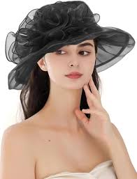Amazon.com: ORIDOOR Sombrero de boliche de organza para mujer, tocado Derby  para fiesta de té, sombrero de boda nupcial, negro, (011c1-black)
