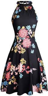 New in spring items are currently on sale up to 50% off. Ouges Women S Halter Neck Floral Summer Casual Sundress Floral 10 Xl At Amazon Women S Clothing Sto Short Dresses Casual Summer Dresses Spring Dresses Casual