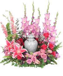 A collection of funeral flowers and wreaths for cremation urns and memorial services. Always In Our Hearts Urn Cremation Flowers Urn Not Included In Greenfield Ma Floral Affairs
