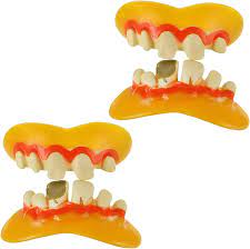 Amazon.co.jp: FRCOLOR 2 個 入れ歯 宝石 偽物 牙 コスプレ ハロウィン 装飾 小道具 アダルト ギフト : ドラッグストア