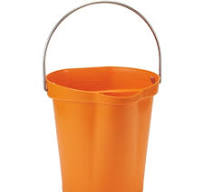 1.5 Gallon Orange Plastic Bucket w/Spout, Stainless Steel Handle