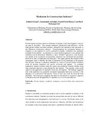 Among the objectives were to. Pdf Mediation In Construction Industry Jamalunlaili Abdullah Academia Edu