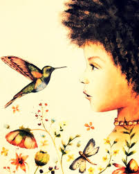 Hummingbirds Art Print, Gift for Her, Wall Art Decor, Whimsical Art Print. 