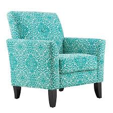 Aiken Arm Chair In Turquoise Damask Walmart Com In 2020 Turquoise Chair Blue Armchair Handy Living