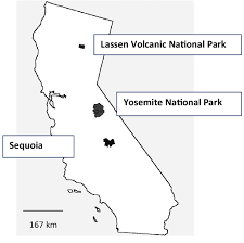 These data are used to make highly accurate perimeter maps for firefighters and other emergency personnel, but are generally updated only once every 12 hours. Outline Map Of California Showing The Locations Of The National Parks Download Scientific Diagram