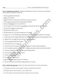 English Worksheets 12th Grade Grammar Pre Test Free Games Develop Math Skills Interactive Free 12th Grade English Worksheets Worksheet Develop Math Skills Clock Reading Exercises Integer Value Free Printable Christmas Reading Comprehension