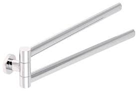 Some are wooden while others are made of steel. Sleek 17 Chrome Double Swivel Towel Bar Contemporary Towel Bars By Thebathoutlet Houzz