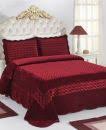 Diley Tekstil Cift Kisilik Fantazi Yatak Ortusu Rosary Pudra Yatak Yatak Ortusu Burgundy