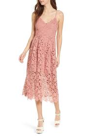 Dusty Pink Lace Midi Dress For A Wedding Guest Lace Midi Dress Bridal Shower Attire Wedding Guest Dress Summer