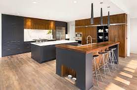 This kitchen mixes grey blue cabinets with white walls and light wood floors for a simplistic scandinavian design. Gray Kitchen Cabinets Design Ideas Designing Idea