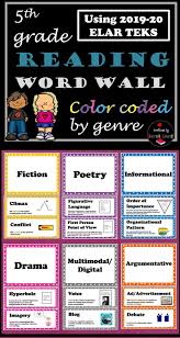 New Elar Teks 5th Grade Reading Word Wall Reading Words 4th Grade Reading Word Wall