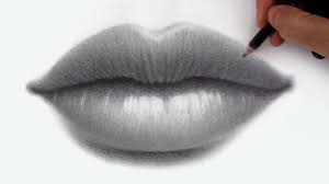 How To Draw Shade Lips In Pencil Youtube Draw Realistic Lips Lips Drawing How To Shade