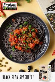 A yummy vegetarian pasta dish. Vegan Black Bean Spaghetti Black Bean Spaghetti High Protein Pasta Cuisine