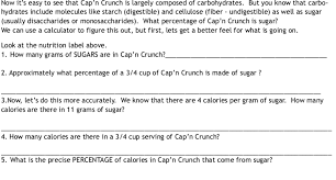 Similar to fiber, sugar alcohols are a form of carbohydrates that are not readily digested. Activity 2 Calculate The Percentage Of Nutrients In Chegg Com
