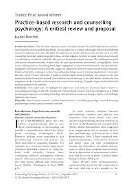 Anything from new theories, experiments, ideas or arguments can fit in such a paper. Pdf Practice Based Research And Counselling Psychology A Critical Review And Proposal