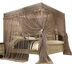 Check spelling or type a new query. Buy Mengersi Elegant Bed Canopy Mosquito Net 4 Corners Post Bed Drapes Curtains For Twin Size Gray Online In Indonesia B07dzwmp2r