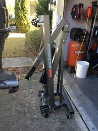 I will be replacing the bolt on the hoist arm with a custom machined pin that will allow me to quickly extend the arm as i need. Review Pittsburgh 1 Ton Foldable Shop Crane Item 61858 Harbor Freight Hacks