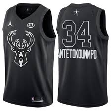 2018 All Star Game Jersey 34 Giannis Antetokounmpo Black Jersey Basketball Jersey Outfit Basketball Clothes Jersey