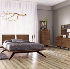 Combine Walnut Bedroom Furniture With Interior Decor Designalls Mid Century Modern Bed Modern Bedroom Furniture Mid Century Modern Bedroom