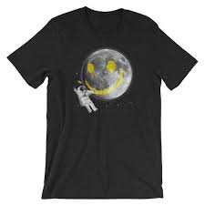Premium Full Moon Graffiti Smiley Funny Astronaut Etsy Space Shirts Moon Shirt Astronaut Shirt