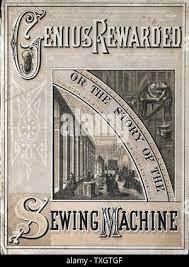 Isaac Merritt Singer (1811-1875) Amerikanischer Erfinder Und Hersteller.  Abdeckung Der Broschüre Über Die Singer-Nähmaschine, Sänger Auf Seiner  Erfindung (Oben) Und Einer Nähmaschine Singer Factory (Unten) Von 'Genius  Belohnt, Oder Die Geschichte ...