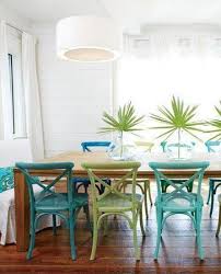 6 Beautiful Capri Blue Rooms And Ideas To Steal From Each Blue Dining Chair Wooden Dining Chairs Green Dining Chairs