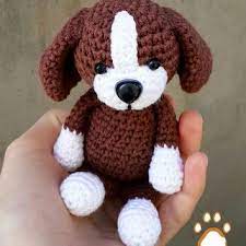 Crochet Amigurumi Dog Crochet Puppy Doll Stuffed Toy Dog Small Knitted Puppy Toy Crochet Dog Crochet Toys Patterns Stuffed Animal Patterns